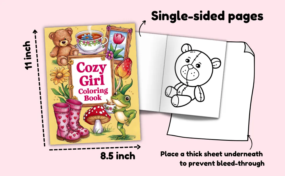 Cozy Girl Coloring Book for Adults - Cute Relaxing Everyday Scenes