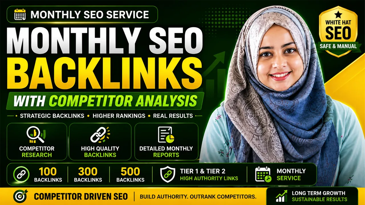 I will build monthly SEO backlinks with competitor analysis
